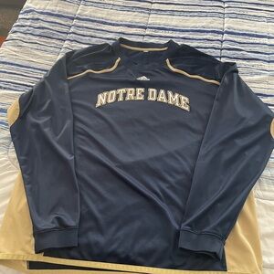 Adidas Navy and Gold Notre Dame Pullover
